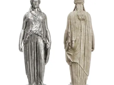 Caryatid of acropolis sculpture 3D model