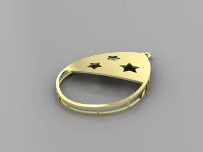 star and moon pendant 3D printable file Free 3D print model
