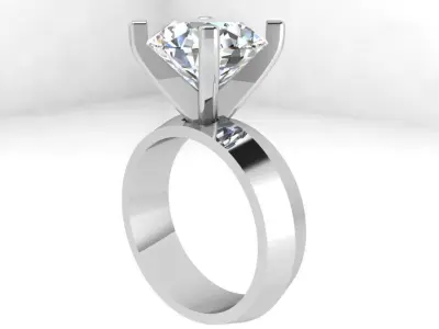 Round Solitaire Ring 3684 3D print model