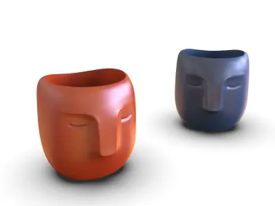 Face Planter - 3D Head Plant Pot - Minimalist Cute Flower Pot 3D print model