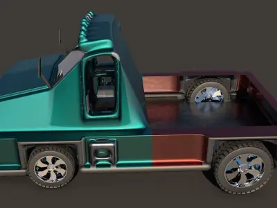 Box Van Truck Goods Carrier   Low-poly 3D model
