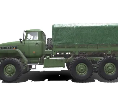 Ural 4320 PBR Low-poly 3D model
