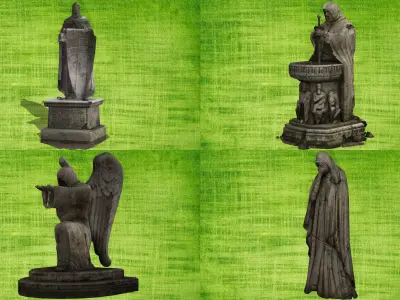 pack Architecture element 01 - 04 Low-poly 3D model