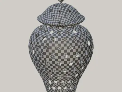 Arabic Pierced Ceramic Lantern 3D model