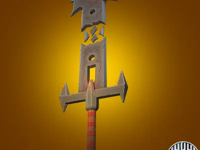 Low poly stylized war sword model Low-poly 3D model
