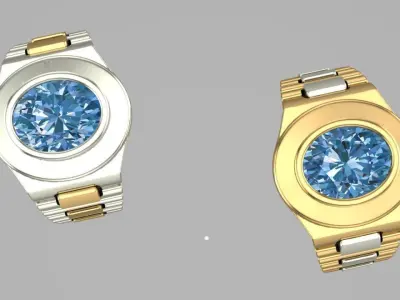 simple semirolex theme ring - two sizes  3D print model