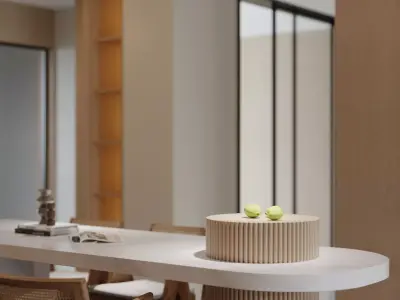 Modern living room dining room interior scenes 419 3D model