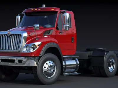 Truck INTERNATIONAL WORKSTAR 7600 Day Cab Low-poly 3D model