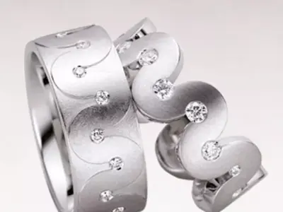 Wedding rings 096 3D print model