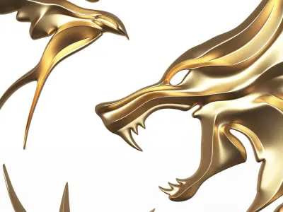 Bas-relief of wolves Low-poly 3D model