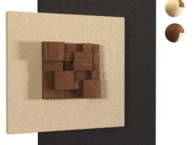 Abstract Square Wall Decor Wooden Cubes Low-poly 3D model