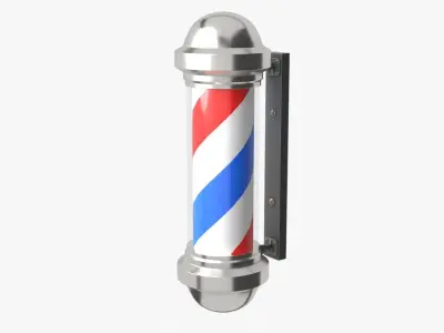 Barber Pole Low-poly 3D model