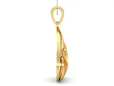 Pendant 3dm stl FBX OBJ Render Detail gold hanging from chain 3D print model