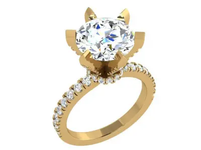 Peg Setting Round Diamond Ring 4306 3D print model