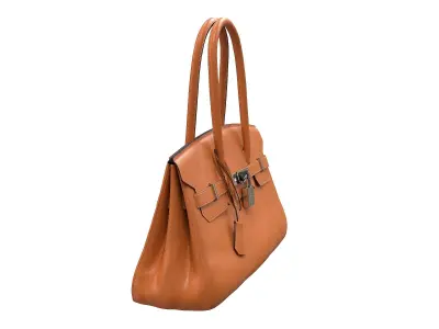Hermes Birkin Bag 42 Orange Low-poly 3D model