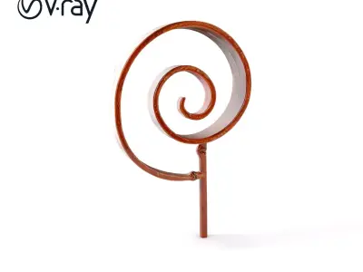 Decorative Iron Spiral Model Pack Low-poly 3D model