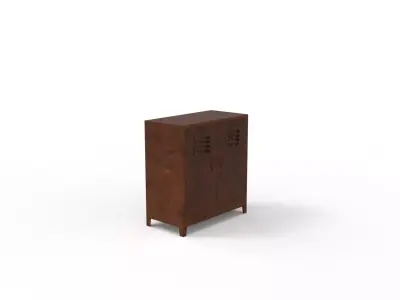 METAL CABINET - DOUBLE SHORT-RUSTY Low-poly 3D model