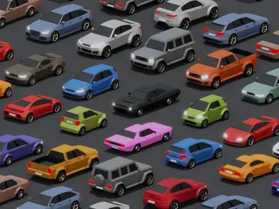 Stylized Lowpoly Cars Low-poly 3D model