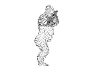 Orangutan Wireframe 3D print model