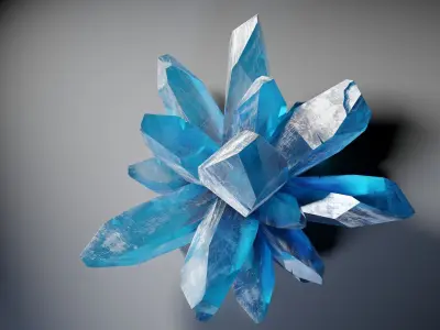 Blue Ice Crystal Low-poly 3D model