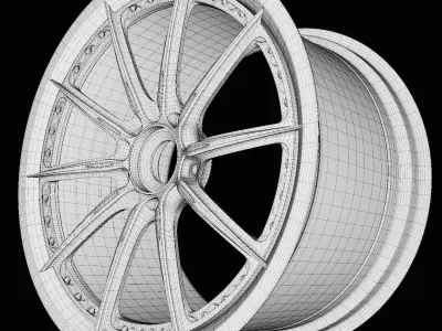 High-poly MVforged SL-100 -Dymag-2 piece- Wheel 3D model