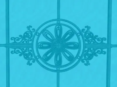 Iron Glass Roof Art Mounted Villa Facade 3D model 3D model 3D model