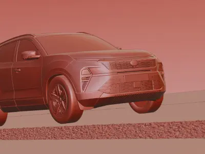 Lake side Road 3D model