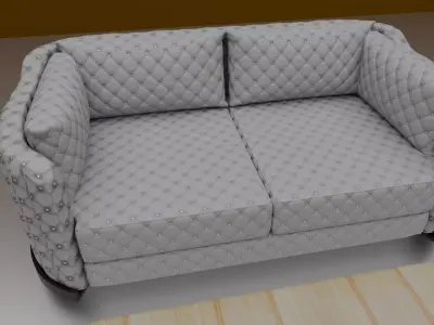 Realistic Luxury Sofa Set  High Quality 3D Model 3D model