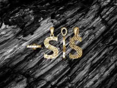 S Letter Alphabet Tiles Texture Pendant 3D Print Model 3D print model