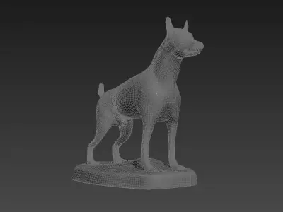 Metal Dog sculpture  Chrome  animal sculpture 3D model