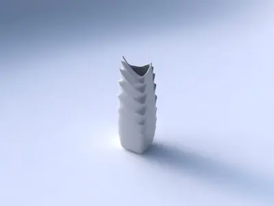 Vase double arc rectangle with curved horizontal sections 3D print model
