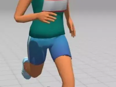 low poly marathon runner male character Low-poly 3D model