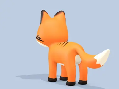 Cartoon Fox Low-poly 3D model get