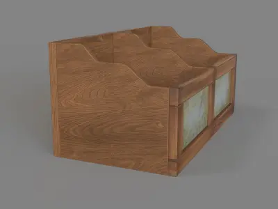 2 Slotted Wooden Organizer 3D model