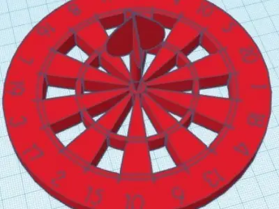 Dartboard With Bullseye 3D print model