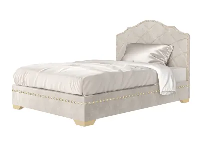 Luxe gold upholstered bed by MODENESE 3D model