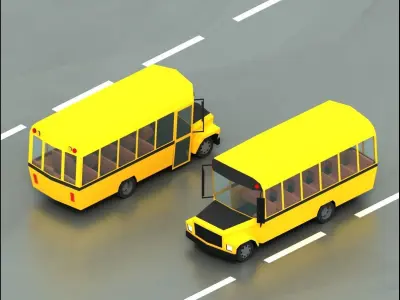 Stylized lowpoly vehicle pack with interior Low-poly 3D model Low-poly 3D model