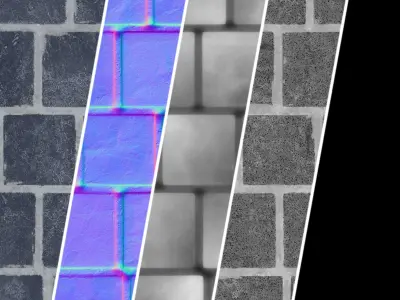 Stone Wall Materials 43- Stone walls Sbsar Pbr 4k Seamless Texture