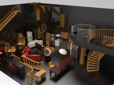 Furniture Set all in 3D model