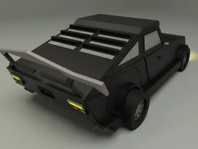 Car number 8 Low-poly 3D model