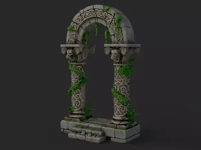 Fantasy Stone Arch Low Poly Low-poly 3D model