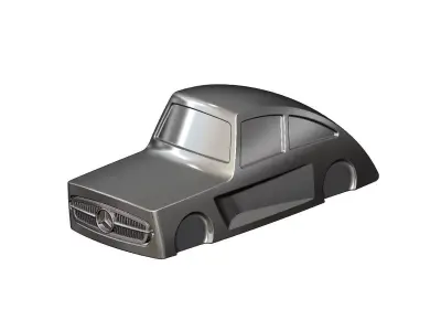 Ribbed sides scoop Mercedes 300SL gullwing grille car sculpture 3D print model