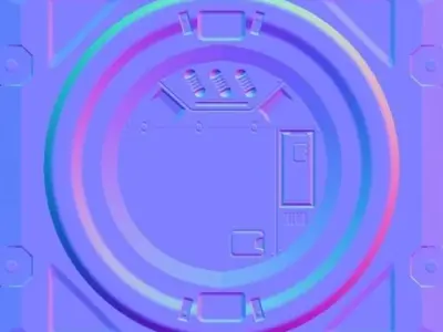 sci-fi hatch panel Free 3D model