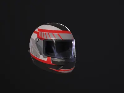 Racing helmet Low-poly 3D model