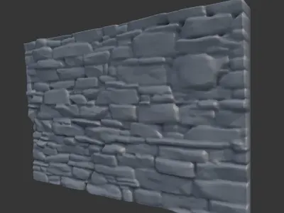 Sun Bleached Rock Wall Facade 3D model
