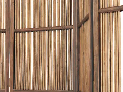 Screen thin branch wood decor n1 3D model