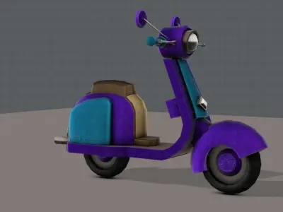 Scooter Cartoon Low-poly 3D model