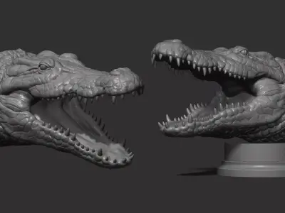 Crocodile head 3D print model