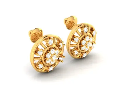 Studs Earrings 3dm STL FBX OBJ Render Details 3D print model