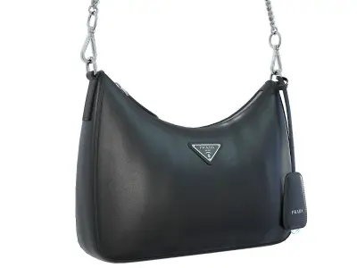 Prada Padded Nappa leather Re-Edition Shoulder Bag Black Low-poly 3D model